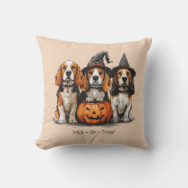 Cojín Decorativo Trick O Treat Halloween Beagle Dogs