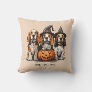 Cojín Decorativo Trick O Treat Halloween Beagle Dogs