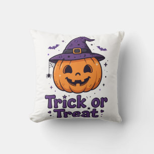 Cojín Decorativo Trick or Treat Pumpkin Throw Pillow