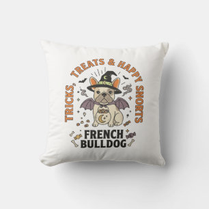 Cojín Decorativo Trickster Bulldog Francés de Halloween