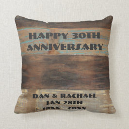 Cojín Decorativo Trigésimo aniversario del panel de madera
