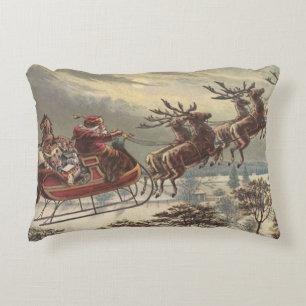 Cojín Decorativo Trineo de Santa Claus Victoriano en Nochebuena Vin