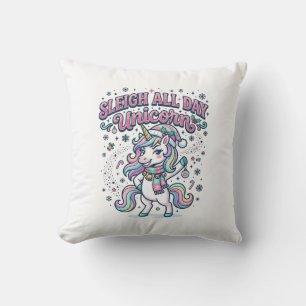 Cojín Decorativo Trineo de Unicornio Todo el Día Merch Encantador d