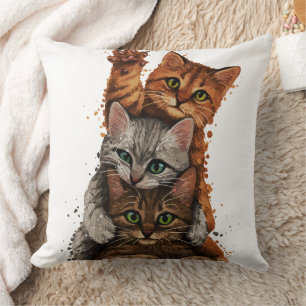 Cojín Decorativo Trío de gatos caprichosos: Pilas juguetonas