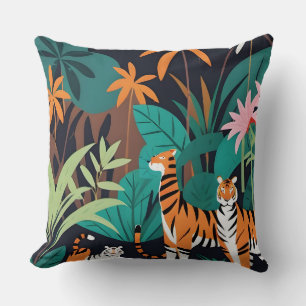 Cojín Decorativo Trio de tigre tropical