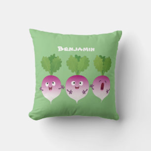 Cojín Decorativo Trío de verduras de nabo lindo personalizado