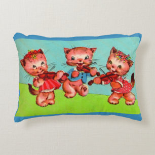 Cojín Decorativo trío de violinistas gatitos impresión