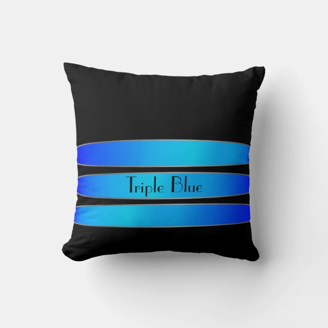 Cojín Decorativo triple azul (Anverso)