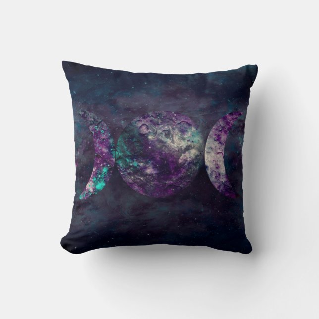 Cojín Decorativo Triple diosa lunar Luna Universo (Anverso)