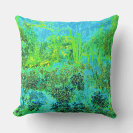 Cojín Decorativo Trippy Lime Green and Blue Garden Landscape