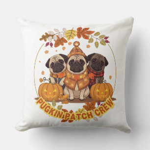 Cojín Decorativo Tripulación de parches de pugkin Funny Cute Hall