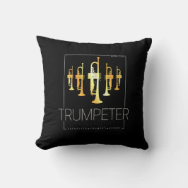 Cojín Decorativo Trompeta nacida como trompeta para músicos