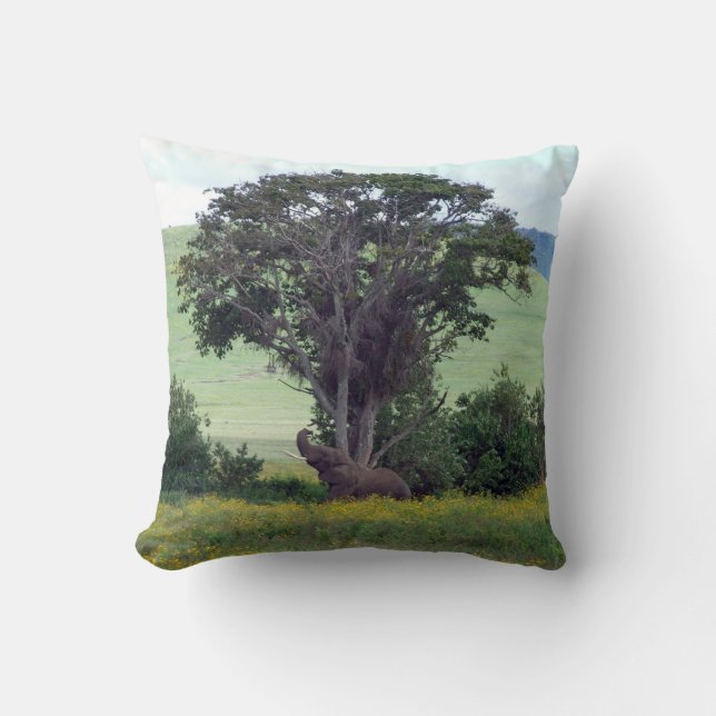 Cojín Decorativo Tronco a la brisa - Elefante Africano Ngorongoro (Anverso)
