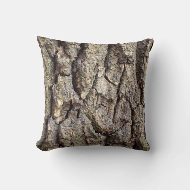 Cojín Decorativo Tronco de árbol crackeado de Guay y muy antiguo (Anverso)