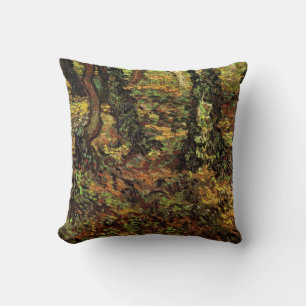 Cojín Decorativo Troncos de árboles con hiedra de Vincent van Gogh