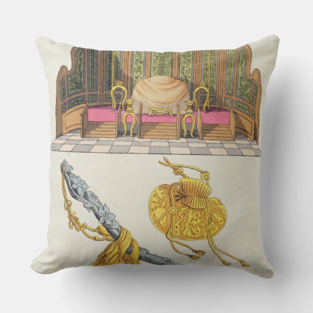 Cojín Decorativo Trono de un sceptre chino del emperador, del yoyo (Anverso)