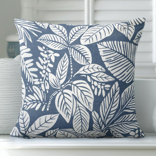Cojín decorativo tropical azul