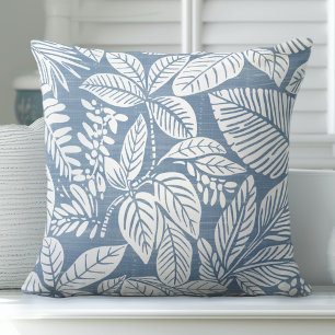 Cojín decorativo tropical azul claro