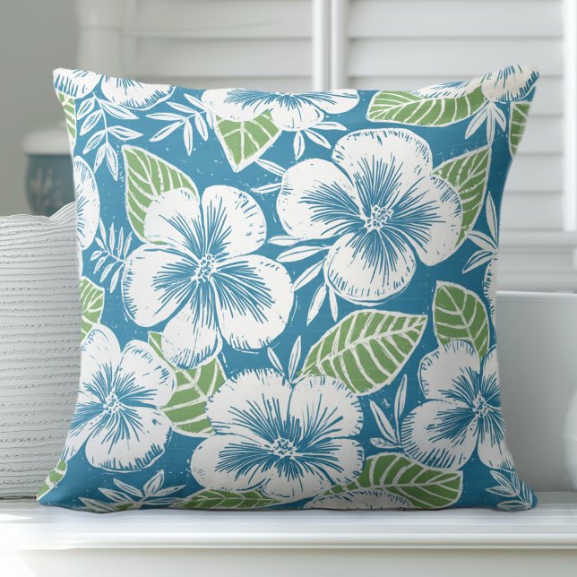 Cojín decorativo tropical azul y verde (Subido por el creador)