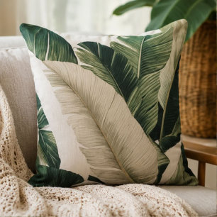 Cojín Decorativo Tropical Banana Leaf Botanical Wall Art