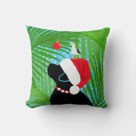 Cojín Decorativo Tropical Black Lab Santa Gaviota de Navidad