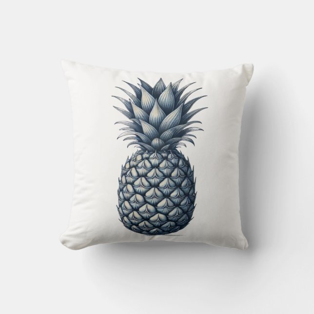 Cojín Decorativo Tropical Blue Pineapple Botanical (Anverso)
