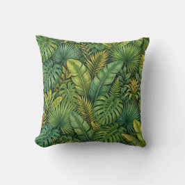 Cojín Decorativo Tropical Botanical Leaves Jungle Pattern Pillow