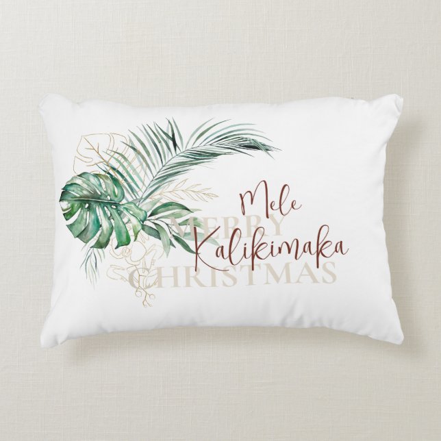 Cojín Decorativo Tropical Botánico Mele Kalikimaka | NAVIDADES (Anverso)
