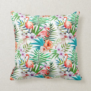 Cojín decorativo tropical de Flamigos y de las