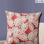 Cojín decorativo tropical de la hoja de coral y la<br><div class="desc">Eleva tu decoración con nuestro Cojín decorativo Tropical de Coral Monstera y Marina. Este elegante acento de alta calidad combina la serena belleza de los colores tranquilos con el vibrante encanto de las hojas de monstera. Añade un toque de elegancia costera a tu espacio vital. Perfecto para la decoración de...</div>