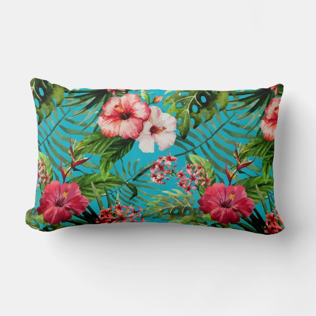 Cojín decorativo tropical de la impresión floral (Anverso)