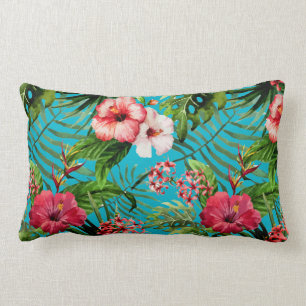 Cojín decorativo tropical de la impresión floral