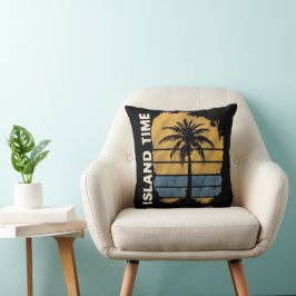 Cojín decorativo tropical de palmeras de tiempo de