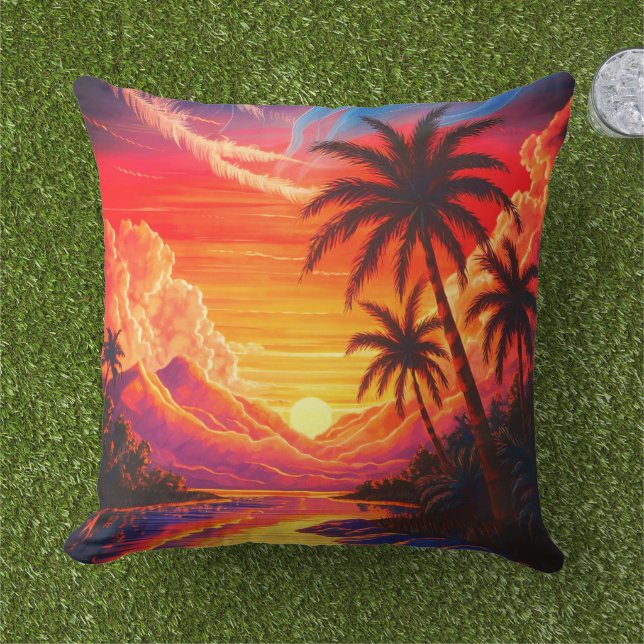 Cojín decorativo tropical exterior (Césped)