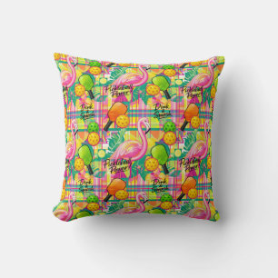 Cojín Decorativo Tropical Flamingo Pickleball 