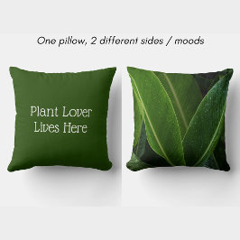 Cojín Decorativo Tropical Leaf Botanical Plant Lover Lives Here