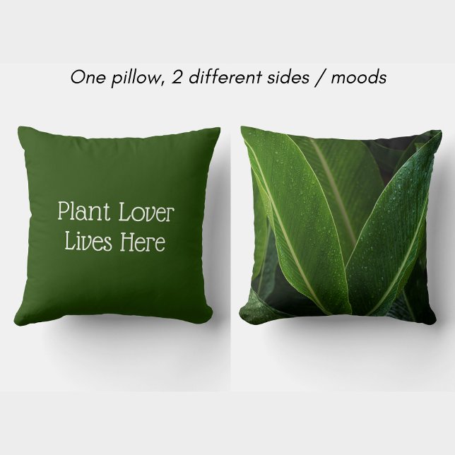 Cojín Decorativo Tropical Leaf Botanical Plant Lover Lives Here (Subido por el creador)