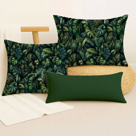 Cojín Decorativo Tropical Monstera Botanical Green Jungle Throw 