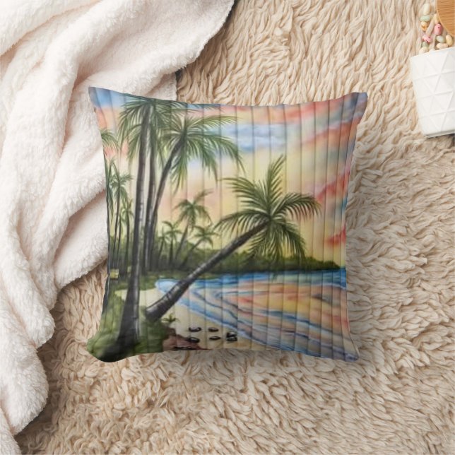 COJÍN DECORATIVO TROPICAL PALM TREES BEACH BLINDS (Manta)