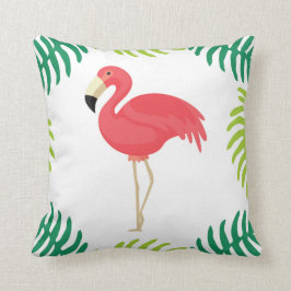 Cojín decorativo tropical rosado del flamenco