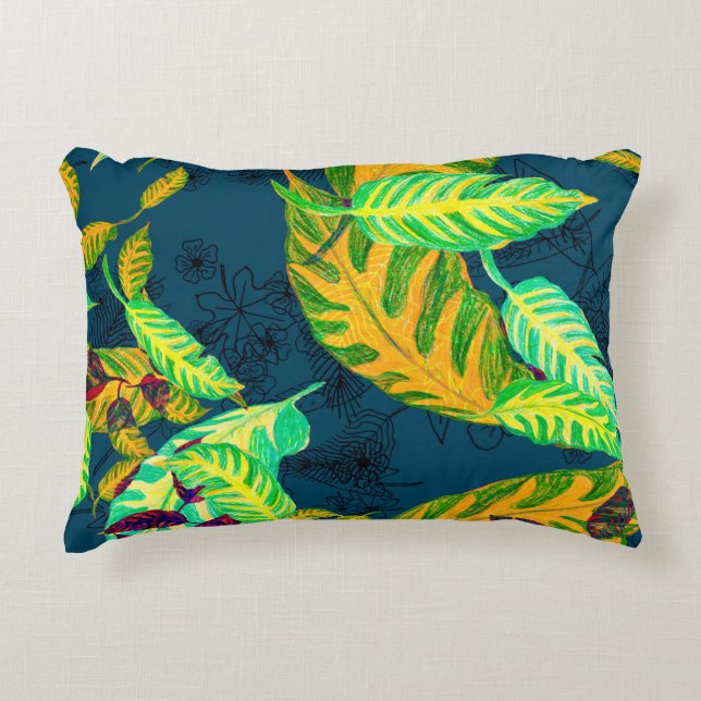 Cojín Decorativo Tropical Tie Dye Blue Gouache. Tropical Pattern. G (Anverso)