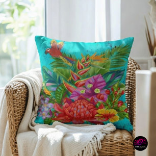 Cojín Decorativo TropiColor Fusión Macaw & Serenade Floral