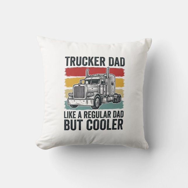 Cojín Decorativo Trucker Dad Like a Regular Dad But Cooler Shirt_1 (Anverso)