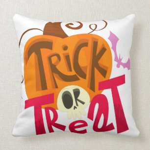 Cojín Decorativo truco o invitación del feliz Halloween