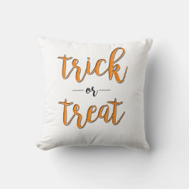 Cojín Decorativo truco o trato halloween naranja negro simple
