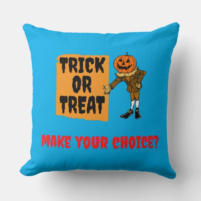 Cojín Decorativo Truco o trato. Haz tu elección? (Anverso)