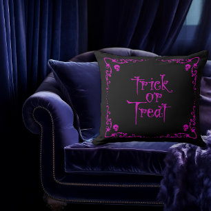 Cojín Decorativo Truco o trato morado envenenado
