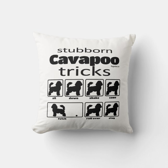 Cojín Decorativo Trucos obstinados de Cavapoo (Anverso)