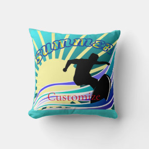 Cojín Decorativo Trueno divertido de surf de verano