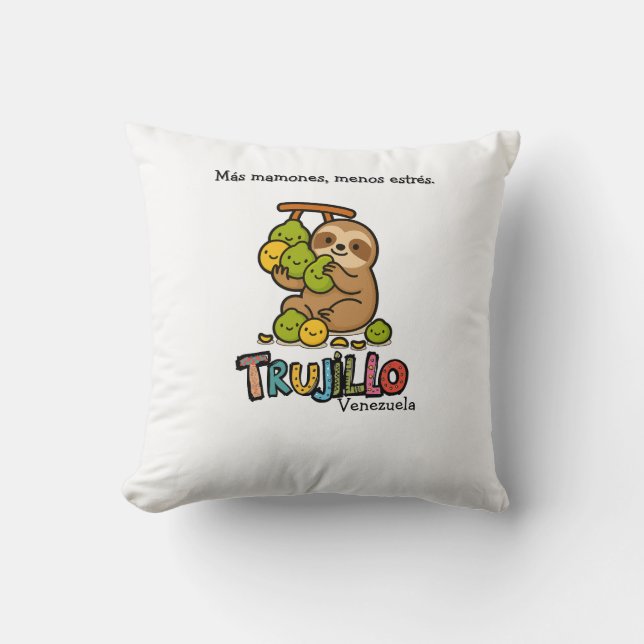Cojín Decorativo Trujillo Venezuela | Diseño divertido Venezolano (Anverso)